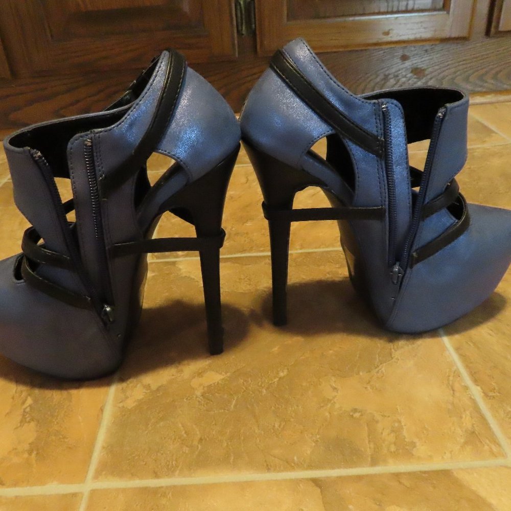 Black and Blue platform booties.